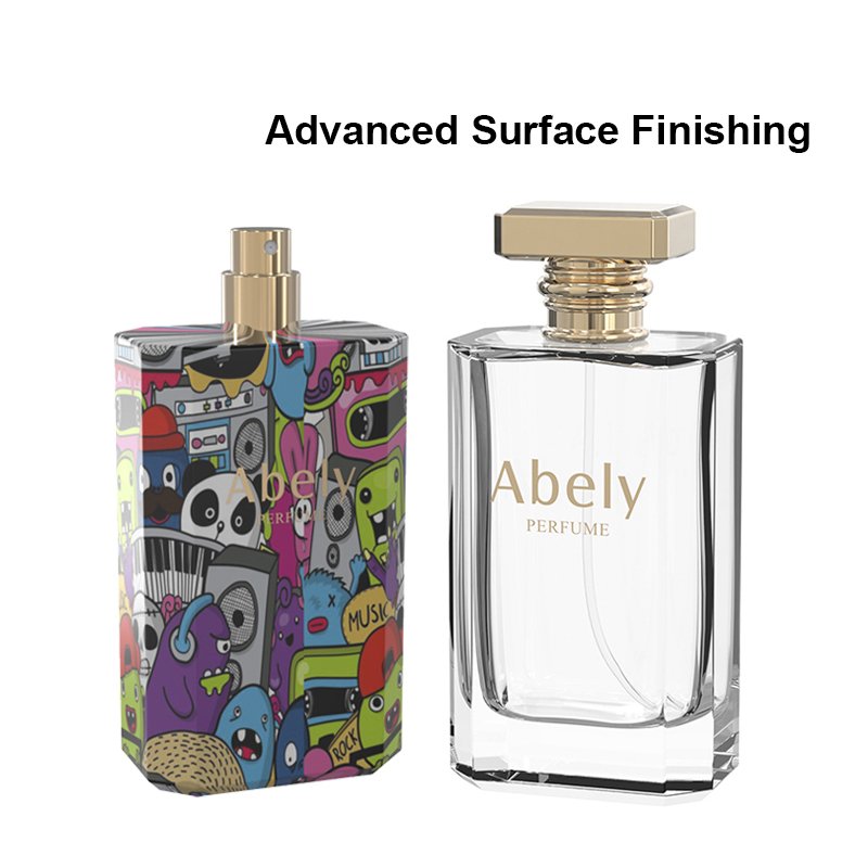 Abely Wholesale Custom Design Stylish Square Spray Fancy Fragrance Bottle 100ml Glass Perfume Bottle Cologne