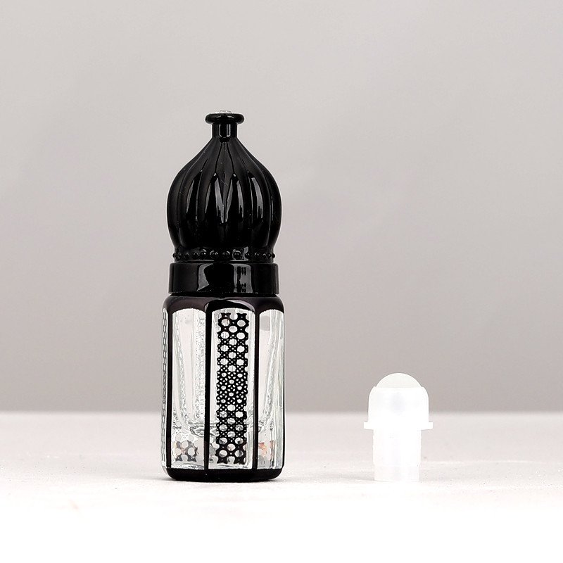 3ml 6ml 12ml Octagon Golden Black Attar Perfume Essential oil Glass Bottle Vintage Glass Perfume Roller Bottles Containers