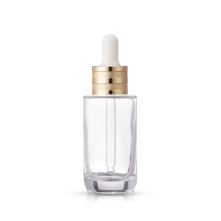 Free sample 30ml 1oz frosted essential oil glass dropper bottles matte CBD aluminum dropper face oil bottle