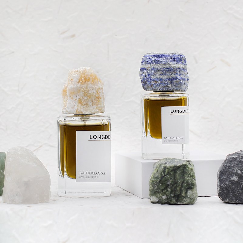 Luxury Custom Square Clear Crimp 30ml 50ml 100ml Perfume Glass Bottle With Jade Lid