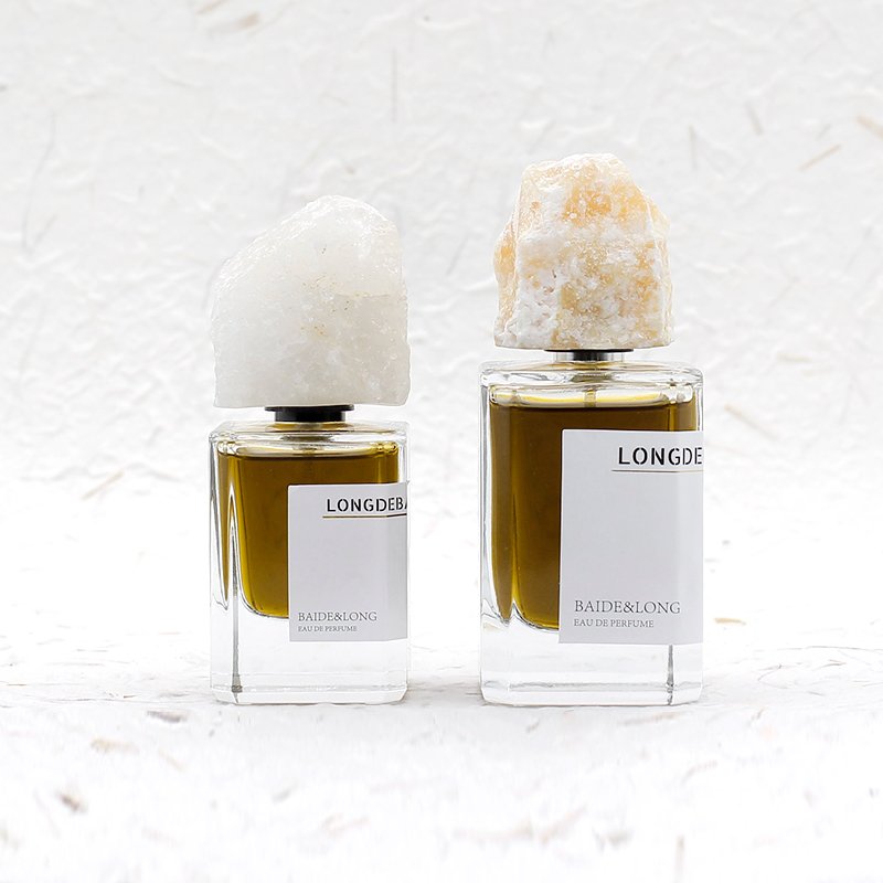 Luxury Custom Square Clear Crimp 30ml 50ml 100ml Perfume Glass Bottle With Jade Lid