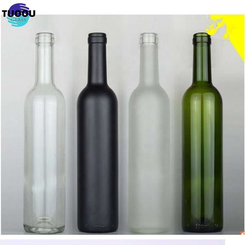 Hot sale 375ml 500ml 750ml fruit Frosted Clear Wine Glass Champagne Empty Bottle