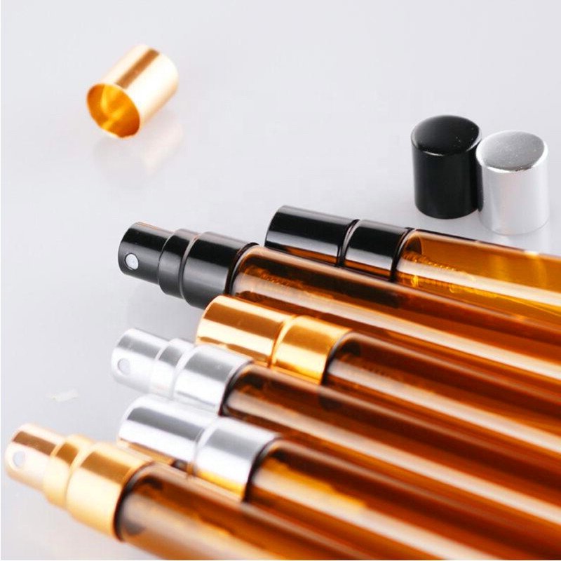 10ml pocket tube fine mist spray pump perfume glass bottle with factory with golden sprayer