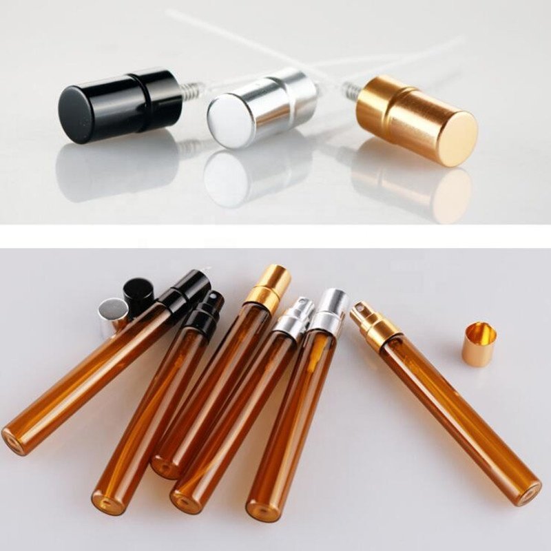 10ml pocket tube fine mist spray pump perfume glass bottle with factory with golden sprayer