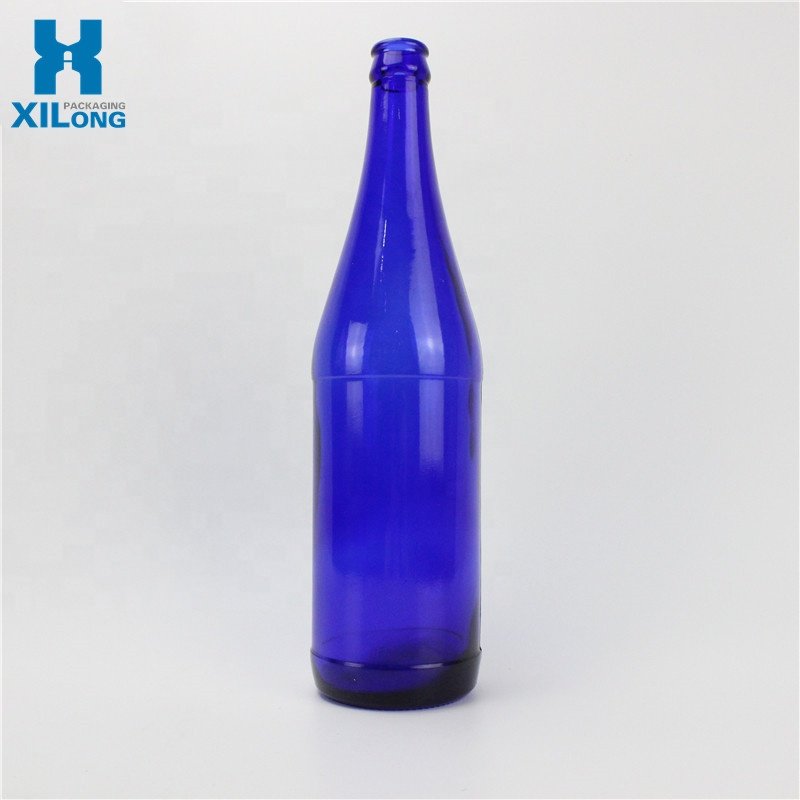 Best Price Crown Top Custom Beer Blue 330Ml 500Ml Beer Glass Bottles