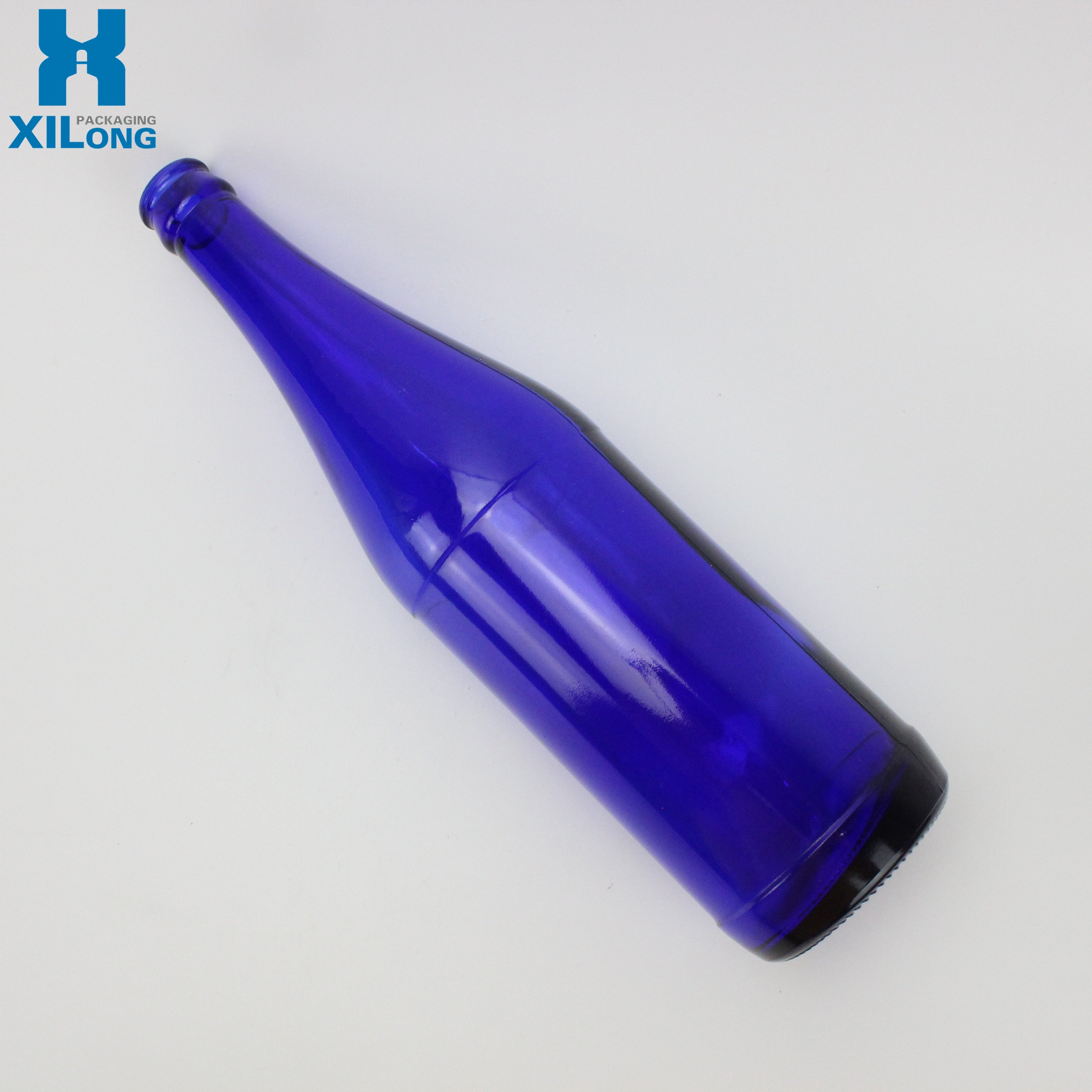 Best Price Crown Top Custom Beer Blue 330Ml 500Ml Beer Glass Bottles