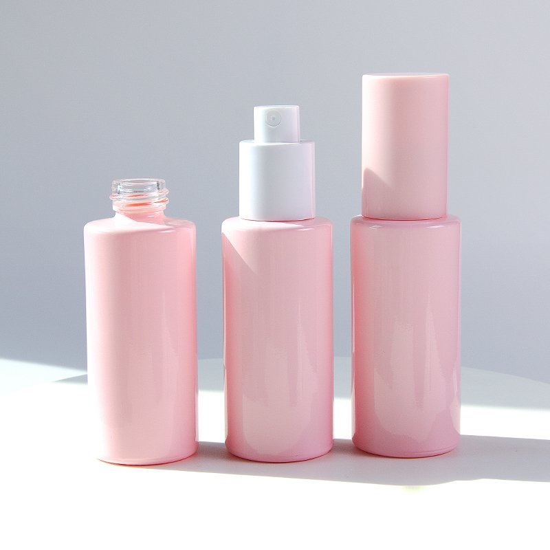30ml 50ml 100 Ml Cosmetics Matte Pink Perfume Lotion Spray Mist Glass Bottle For Toner Essence Skin Care
