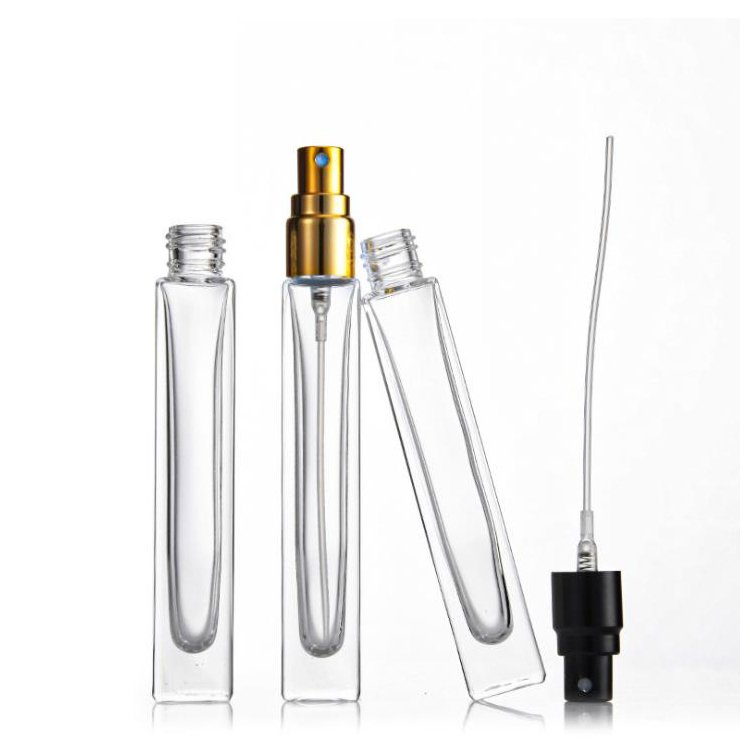 Portable Thick Bottom Empty Round Clear Parfum Spray Bottle 10ml Luxury Glass Perfume Sample Bottle