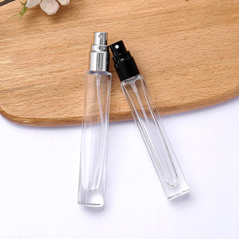 Portable Thick Bottom Empty Round Clear Parfum Spray Bottle 10ml Luxury Glass Perfume Sample Bottle