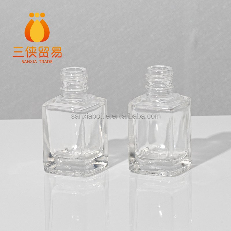 wholesale free sample 10ml factory hot sale exquisite custom clear glass bottle fancy nail polish bottle