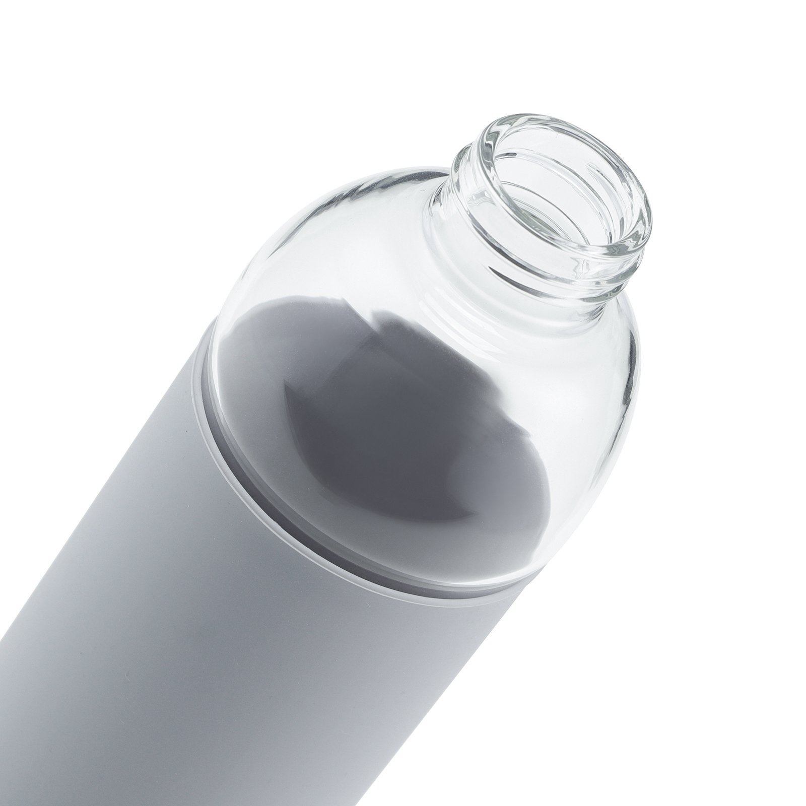 Colorful glass bottle with bamboo lid 550ml