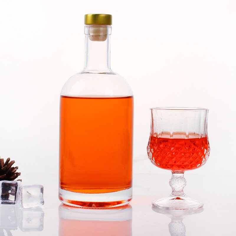 Ready Ship 375ml 500ml 750ml 1000ml Brandy Gin Rum Vodka Tequila Spirits Glass Liquor Bottle