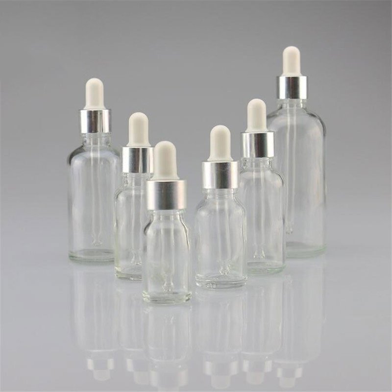 30ml 60ml 100ml Boston Round Clear 60 ml Glass Dropper Oil Bottle With Box