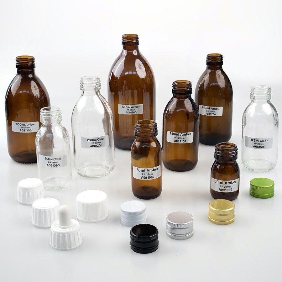 30ml 60ml 125ml 150ml 200ml 250ml 300ml 500ml amber round pharmaceutical glass cough syrup bottle with plastic cap
