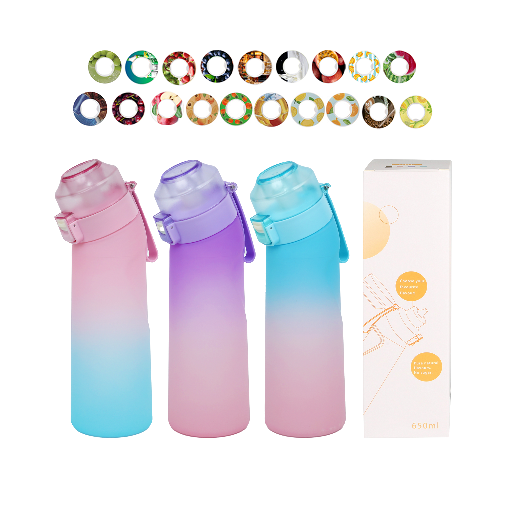 700ml Newest Design AIR Scented Flavored up Tritan Leakproof Portable plastic Water Bottle With flavored Pods