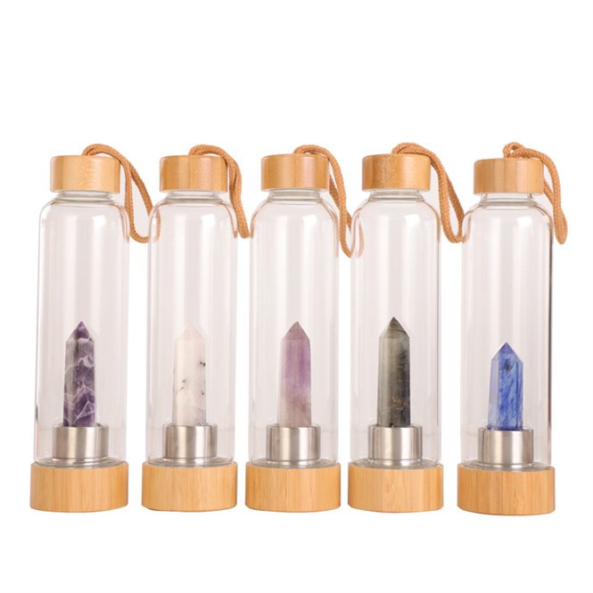 Wholesale Customization Nice Looking Adorable Eco Friendly Glass Cristal Water Bottle Crystal