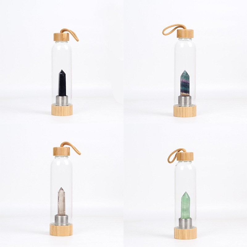 Wholesale Customization Nice Looking Adorable Eco Friendly Glass Cristal Water Bottle Crystal