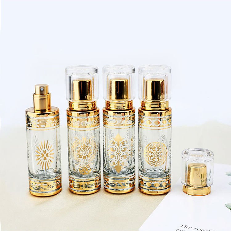 MUB High Quality 30ml Luxury Refillable Gold Spray Perfume Glass Bottles Empty Fine Mist Atomizer