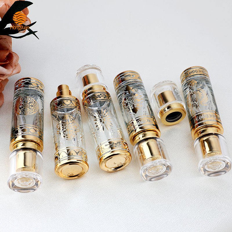 MUB High Quality 30ml Luxury Refillable Gold Spray Perfume Glass Bottles Empty Fine Mist Atomizer
