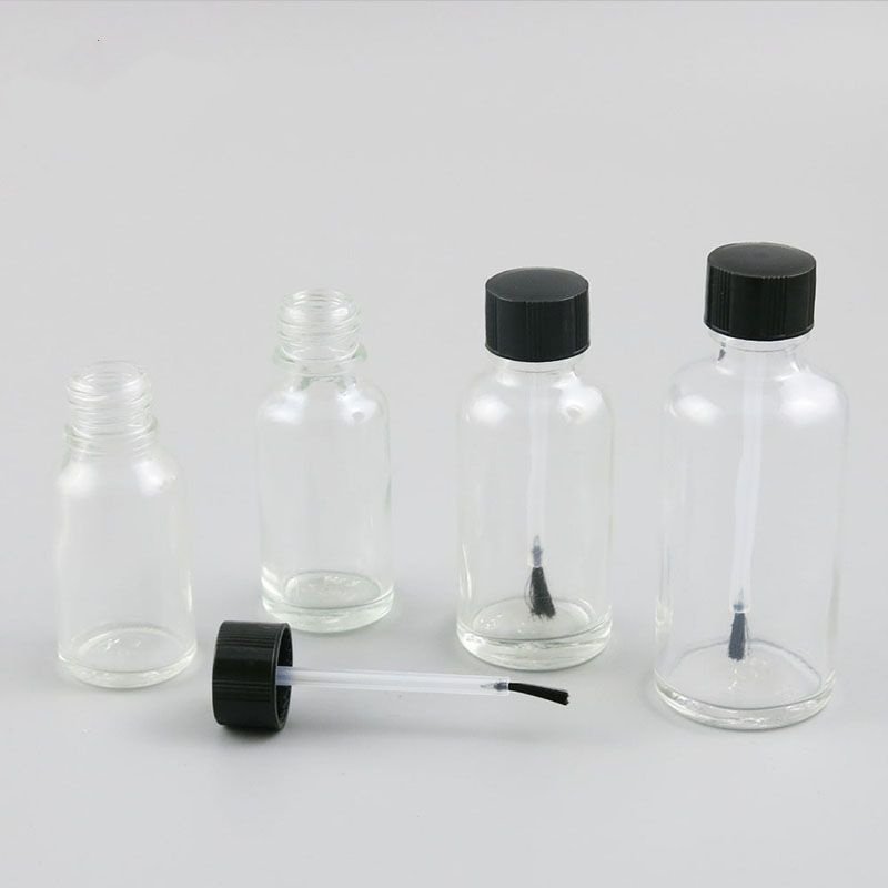 5ml 10ml 15ml 20ml 30ml 50ml High Quality Clear Glass Bottle Cosmetic Packing Bottle With Mini Brush