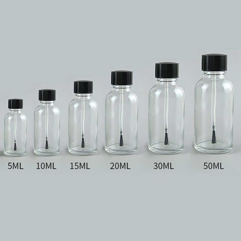 5ml 10ml 15ml 20ml 30ml 50ml High Quality Clear Glass Bottle Cosmetic Packing Bottle With Mini Brush