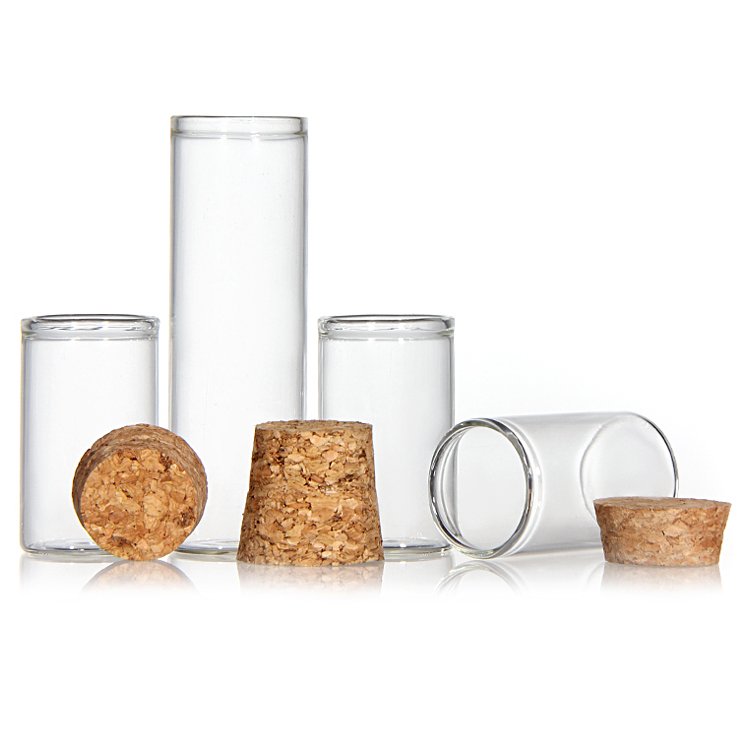 Wholesale Cute Mini Glass Color Tiny Glass Necklace Pendant Vial Bottles With Corks Stoppers