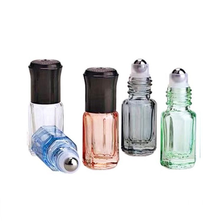 Wholesale 3ml 6ml 9ml 12ml Luxury Empty Clear Octagon Perfume Bottle Attar Essential Oil Roller Glass Bottle