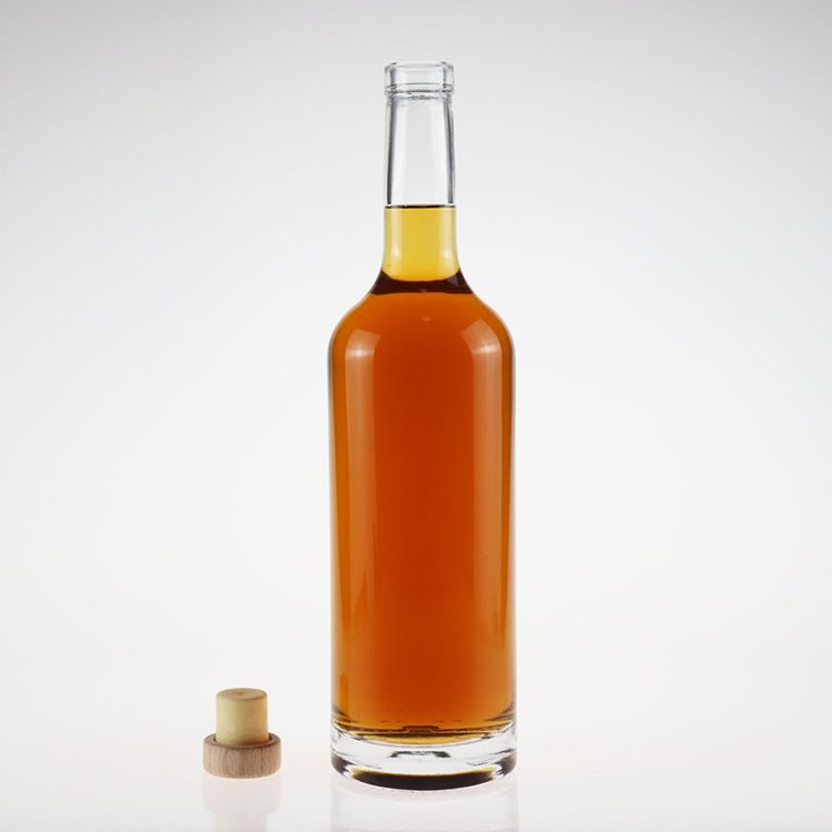 Premium customized 1000ml, 750ml, 700ml, 500ml, 375ml, 250ml, 200ml glass bottle with Cork/ liquor fancy vodka glass bottle