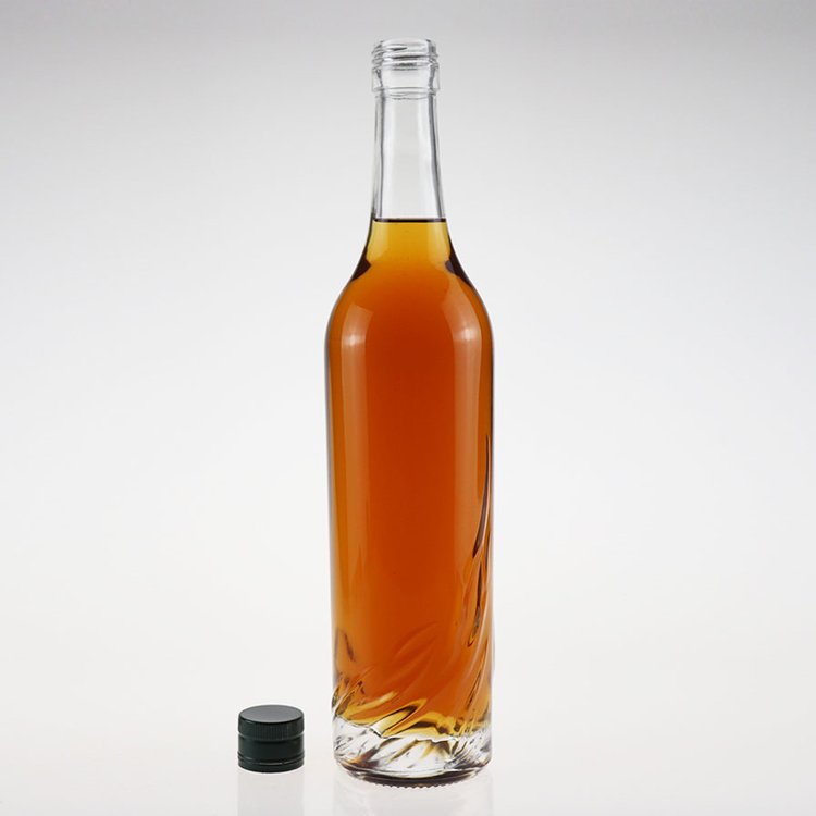Premium customized 1000ml, 750ml, 700ml, 500ml, 375ml, 250ml, 200ml glass bottle with Cork/ liquor fancy vodka glass bottle