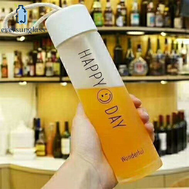 High quality 250ml 500ml 800ml cylinder round mineral water voss glass bottle with plastic screw lid wholesale