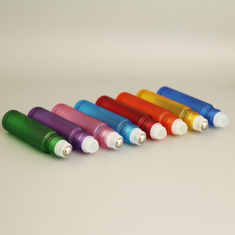 custom color 3ml 5ml 10ml 12ml Empty Essential Oil Perfume Cosmetic Glass Roll On Bottle With Roller Ball