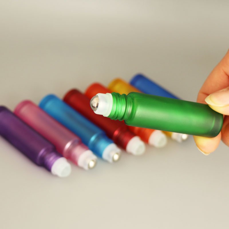 custom color 3ml 5ml 10ml 12ml Empty Essential Oil Perfume Cosmetic Glass Roll On Bottle With Roller Ball