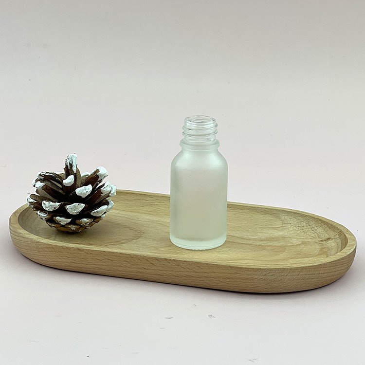 High quality 15ml frosted clear aluminium dropper oil glass bottle pipette cosmetic packaging glass essential oil bottle