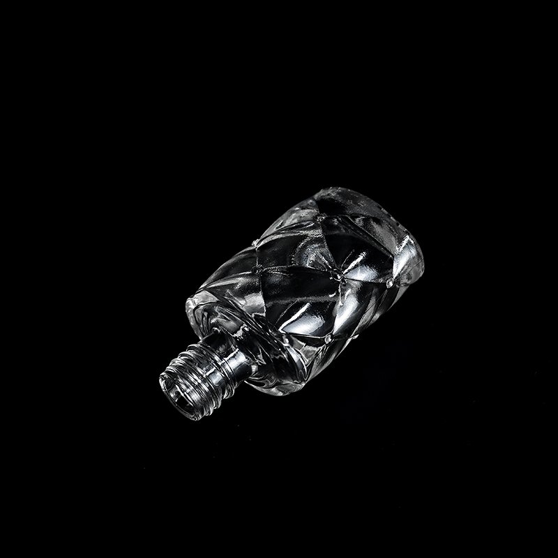 Square Round Thick Engrave Luxury Design 12ML Empty Transparent Custom Logo Nail Gel Polish Glass Bottle With Brush