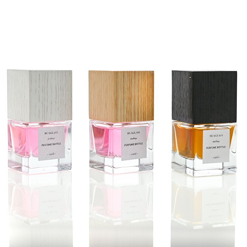 Wholesale 30ml 50ml 100ml Brand Square High-Grade Glass Perfume Empty Bottle With Customized Lid Box