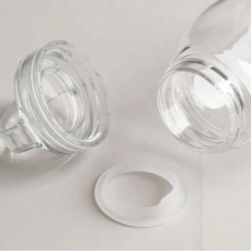 New arrival high borosilicate glass coffee mug transparent portable bottle 300ml 500ml with Tritan lid