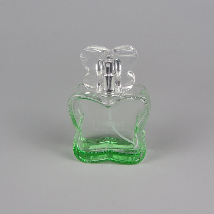 Made In China Butterfly Shaped Pink Perfume Bottle Cosmetic Lotion Glass Bottles 50ml