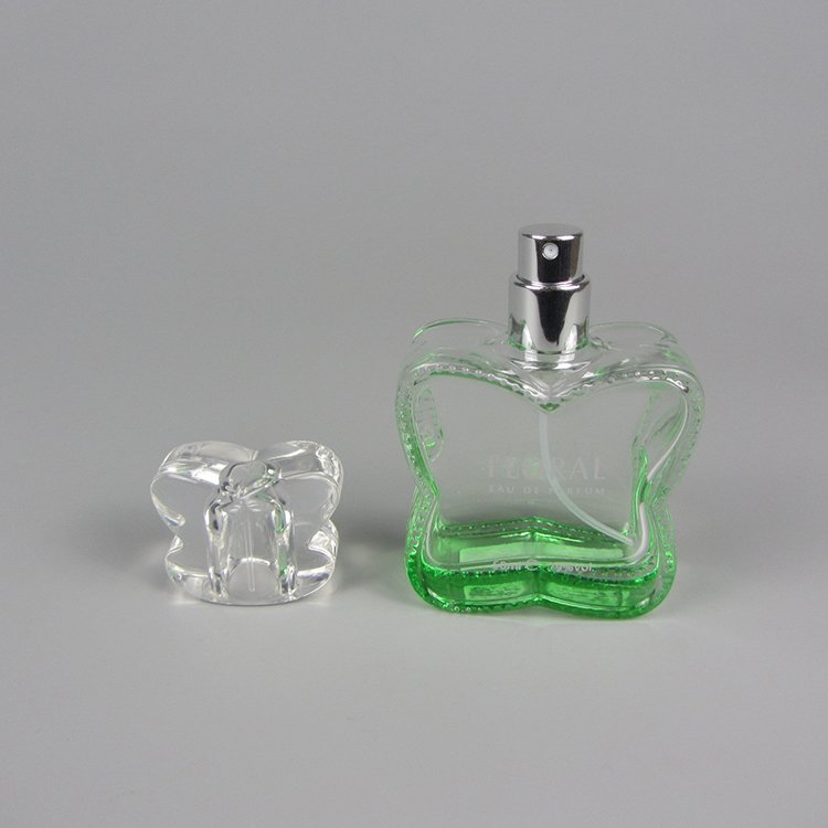Made In China Butterfly Shaped Pink Perfume Bottle Cosmetic Lotion Glass Bottles 50ml