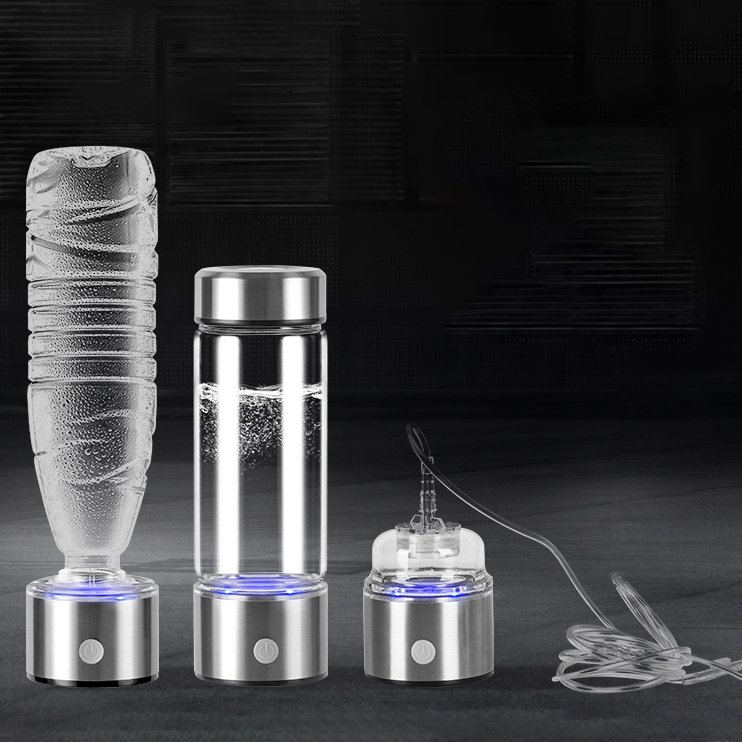 FACTORY PRICE portable USB 3in1 electrolysis rechargeable rich cup Steel H2 gas SPE PEM ionizer ion hydrogen water bottle