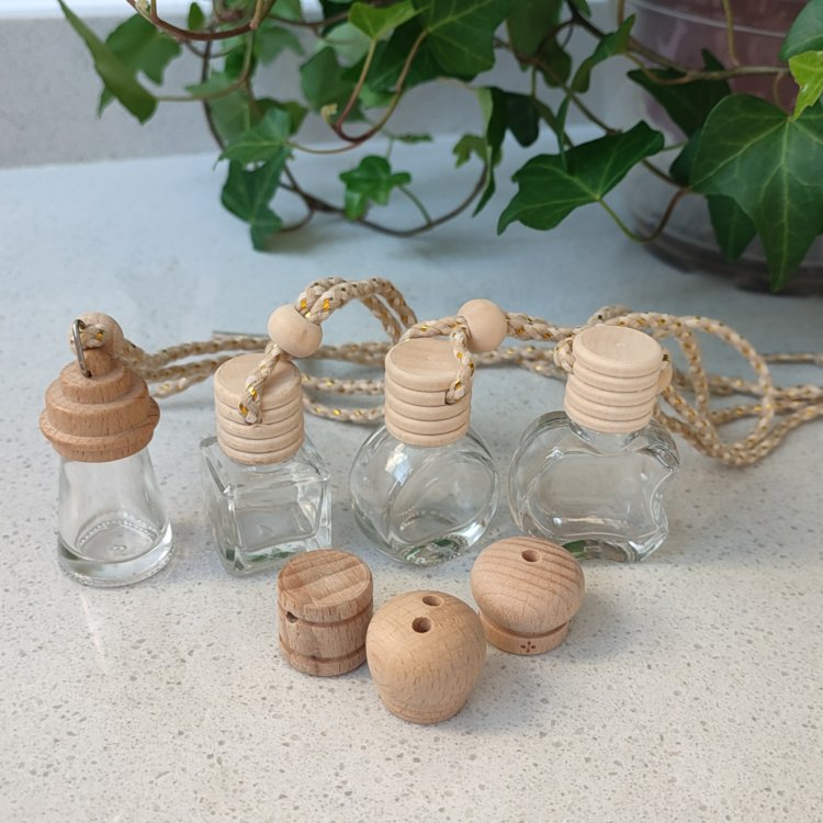 8ml Square Shape Glass Car Perfume Bottles Perfume Empty Hanging Car Diffuser Bottle