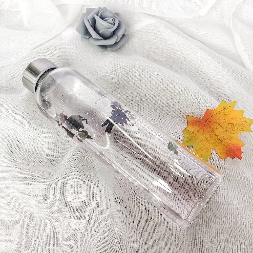 500ml hydrogen water bottle manufacturer clear high borosilicate glass bottle with lid
