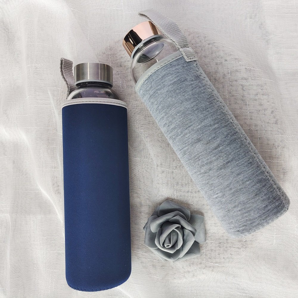 500ml hydrogen water bottle manufacturer clear high borosilicate glass bottle with lid