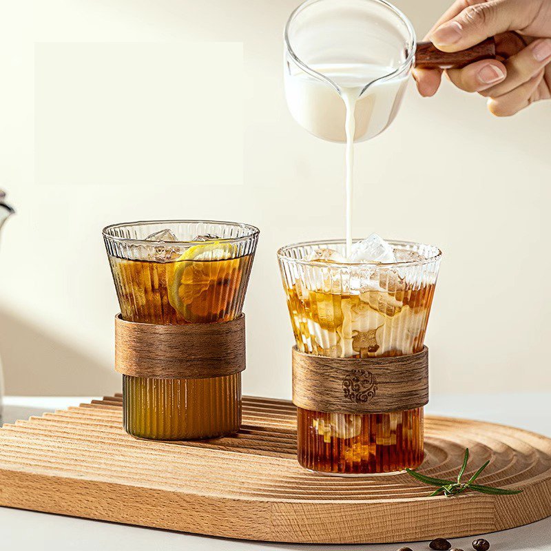 280ml Glass Coffee & Tea Mug Cappuccino Latte Cup Elegant Coffee Cup for Hot Beverages