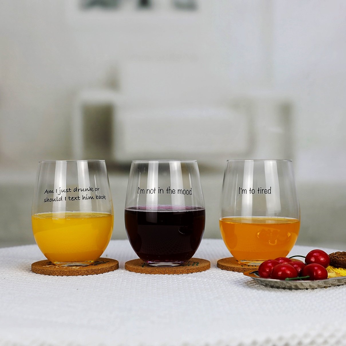 Custom Decal Stemless Wine Glass Express Services wine glasses stemless