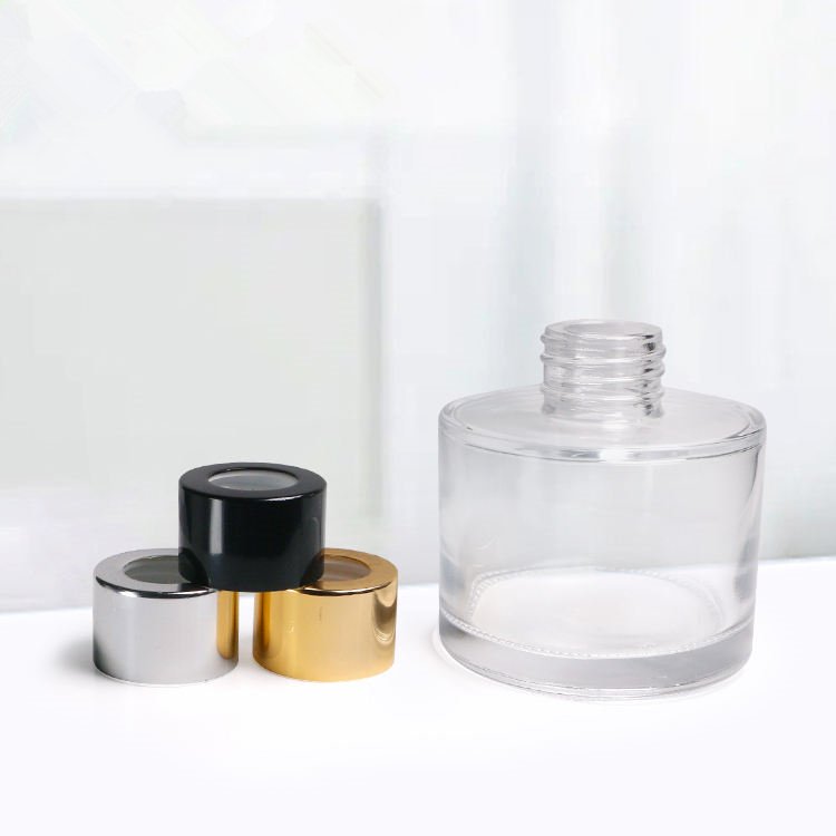 50ml 100ml 200ml clear glass reed diffuser bottle aroma fragrance perfume oil packaging round square glass bottles ready to ship