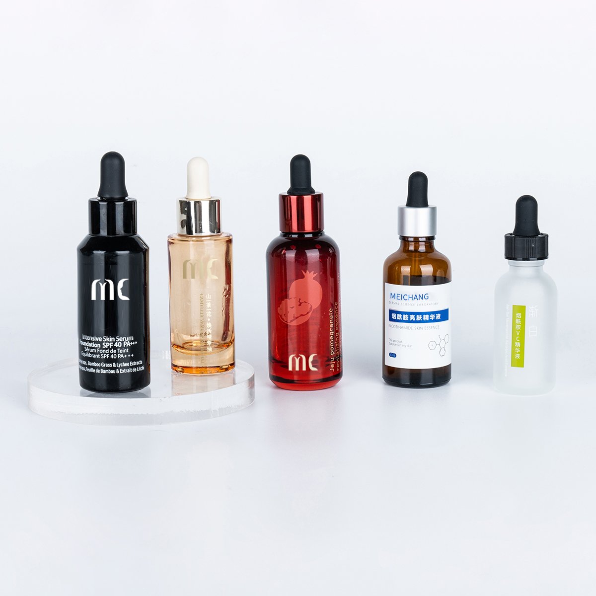 30ml 50ml Glass Round Dropper Bottle Serum Bottle Essence Bottle Competitive Price High-end and Luxury Zhejiang Child Resistant