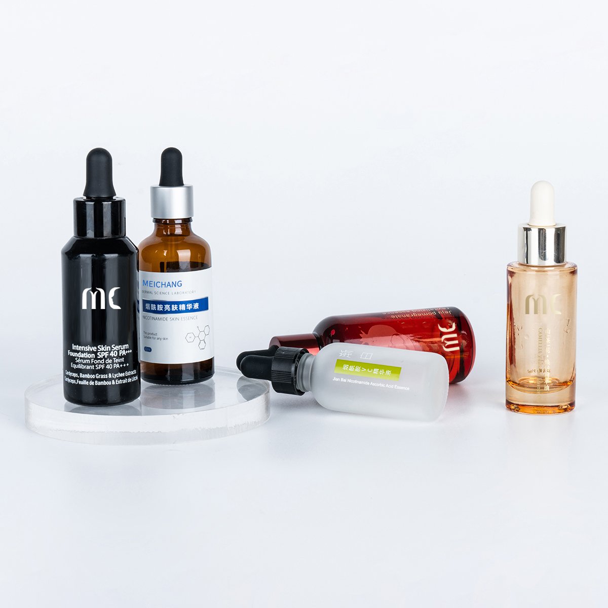 30ml 50ml Glass Round Dropper Bottle Serum Bottle Essence Bottle Competitive Price High-end and Luxury Zhejiang Child Resistant