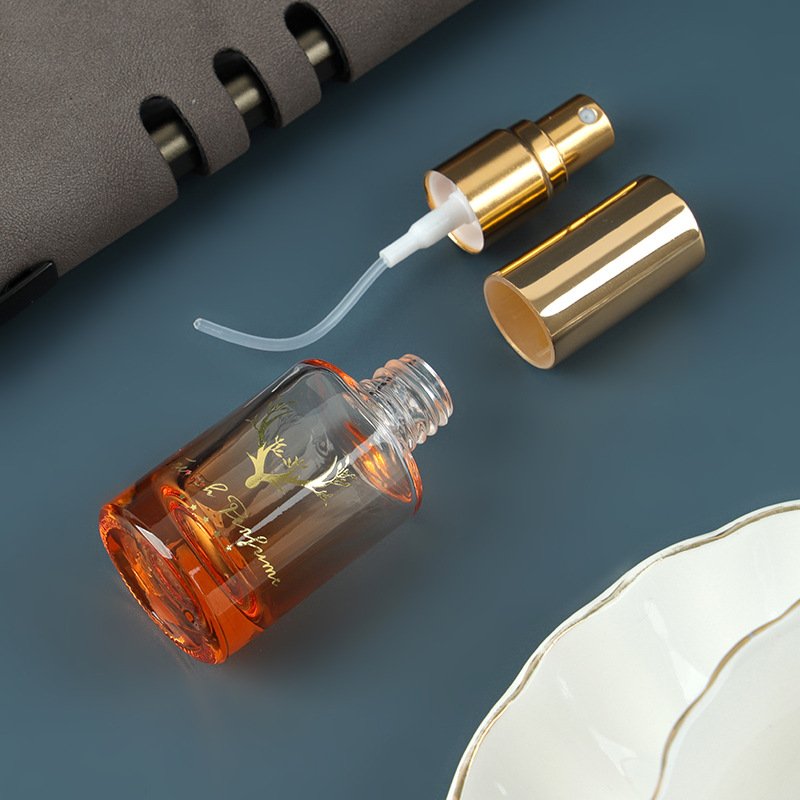 Customized L12mL Car Essential Oil Ornaments Empty Bottle Bronzing Semi-permeable Perfume Sub-packing Spray Glass Bottle