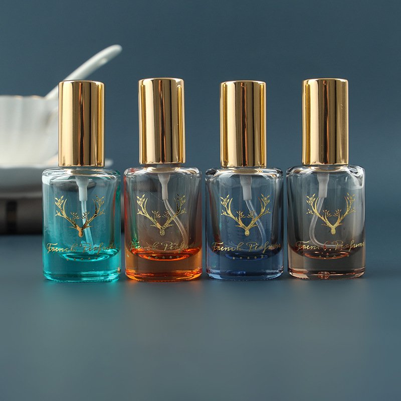 Customized L12mL Car Essential Oil Ornaments Empty Bottle Bronzing Semi-permeable Perfume Sub-packing Spray Glass Bottle
