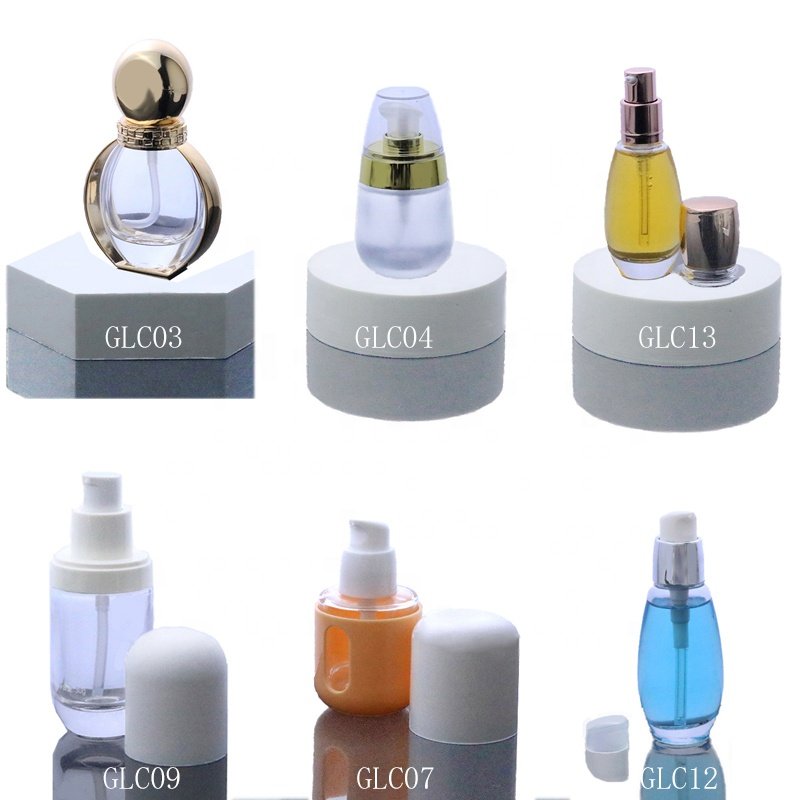 Wholesale 30ml Empty Container Capsule Serum Pump Flat Shoulder Foundation Pump Glass Bottle (GLC09)